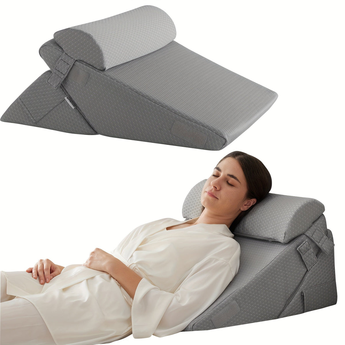 RelaxPlus 7-in-1 verstellbares orthopädisches Keilkissen aus Memory-Schaum