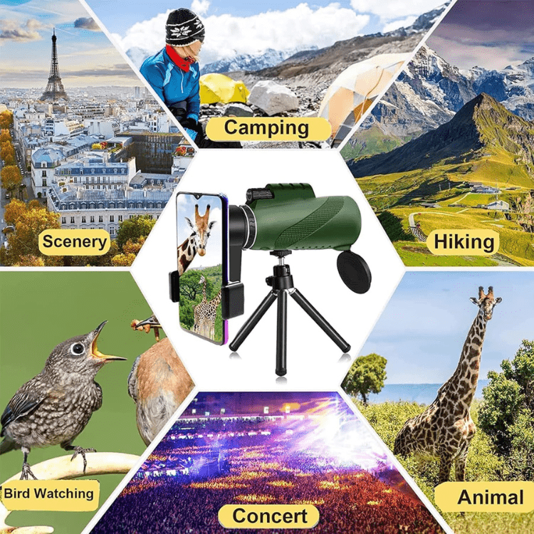 600x-Monokular mit Ultra-Zoom — HD-Objektiv, leicht