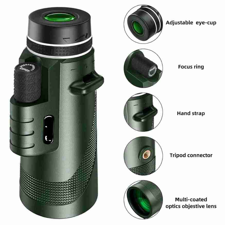 600x-Monokular mit Ultra-Zoom — HD-Objektiv, leicht