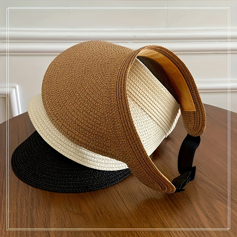Visière pliable à large bord pour femme — protection contre les UV