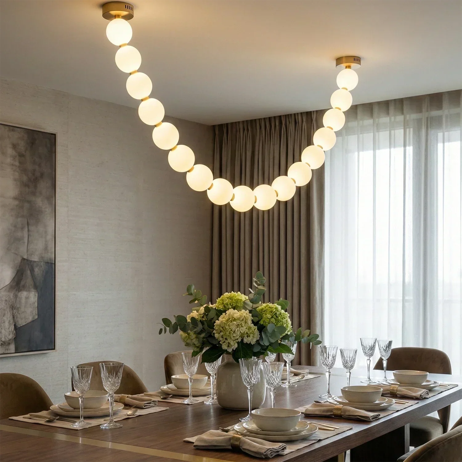 Dazzling Pearl Necklace Chandelier | wildoxy