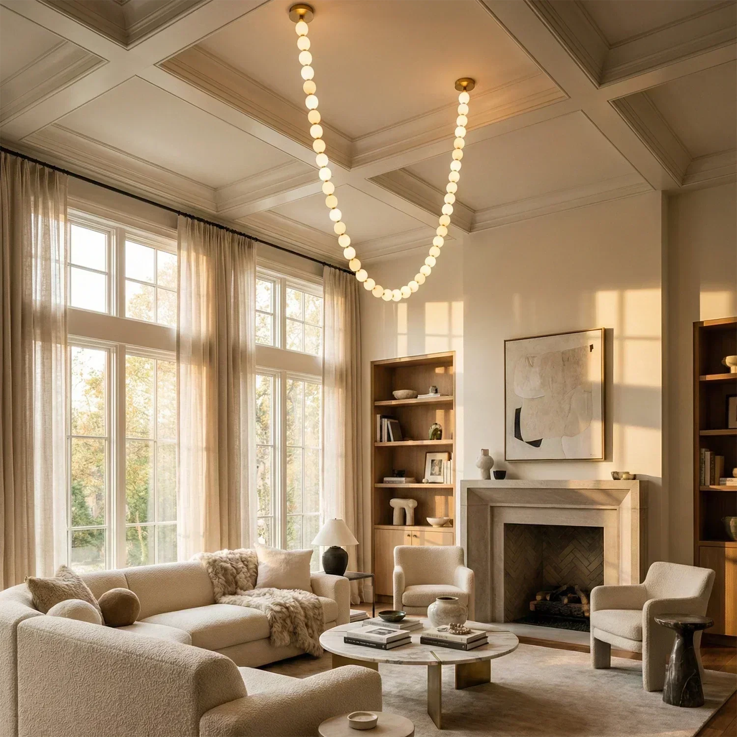 Dazzling Pearl Necklace Chandelier | wildoxy