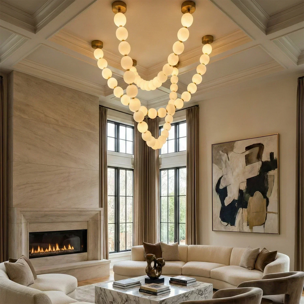 Dazzling Pearl Necklace Chandelier | wildoxy