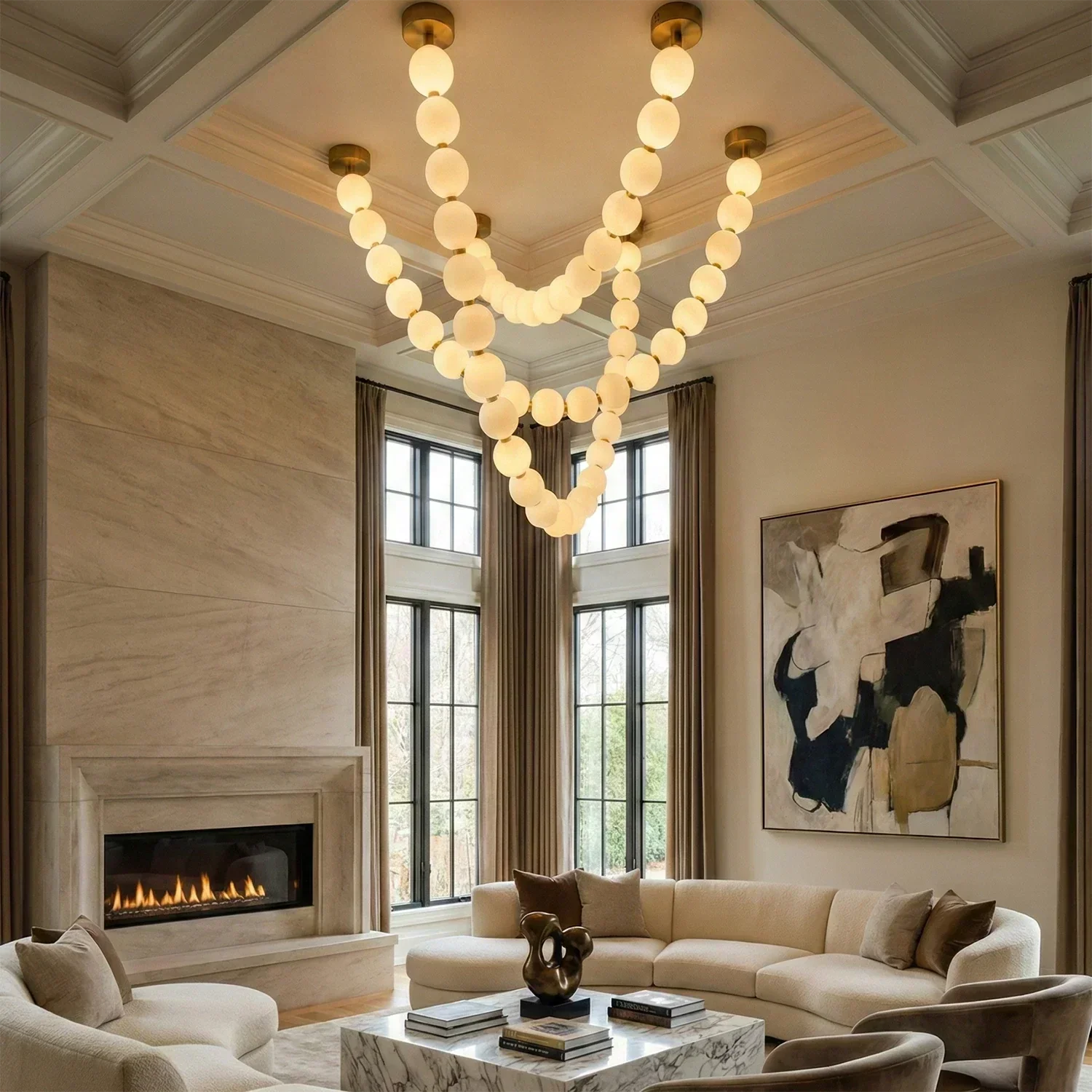 Dazzling Pearl Necklace Chandelier | wildoxy
