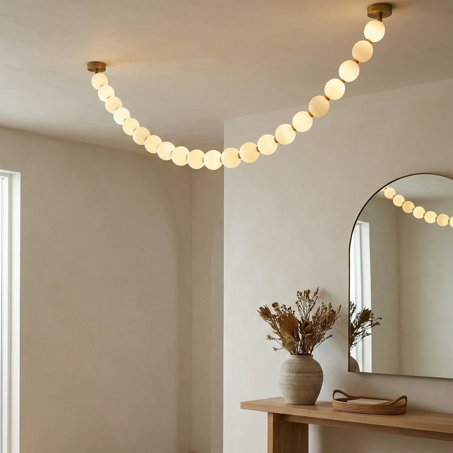 Dazzling Pearl Necklace Chandelier | wildoxy