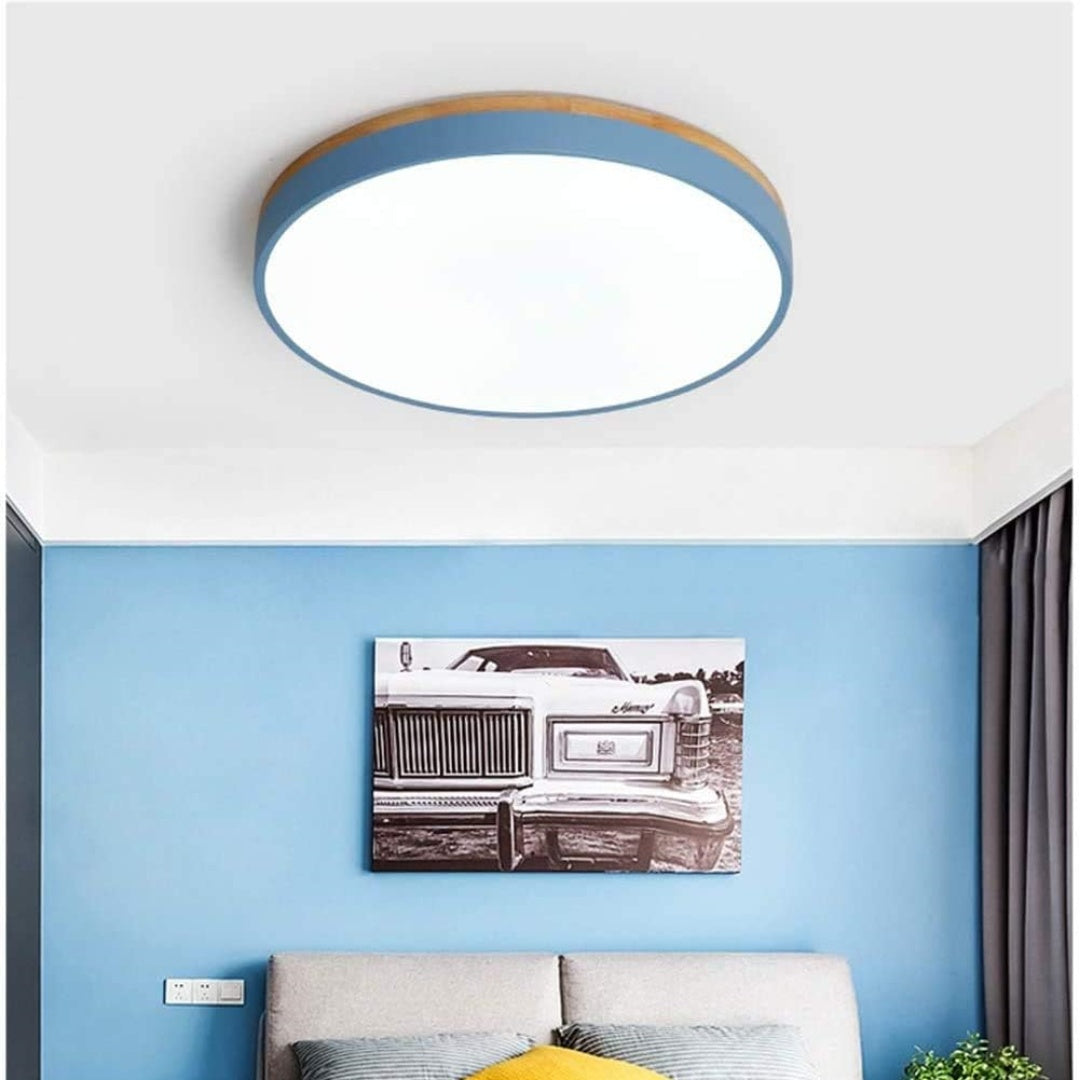 Holz-LED-Deckenleuchte aus Acryl, dimmbares warmes Licht 30-60cm