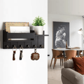 DecorHook Wall-Mounted Solid Wood Organizer – 6 Hooks & Center Mail Holder