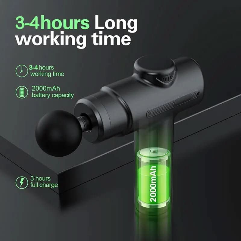 DeepFlex percussief massageapparaat met 8 standen — set met verwisselbare opzetstukken