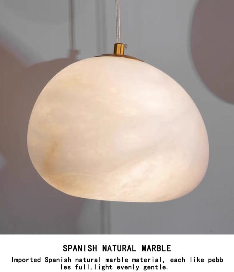 Nova Caelum Spanish Marble Paired Brass Pendant Light