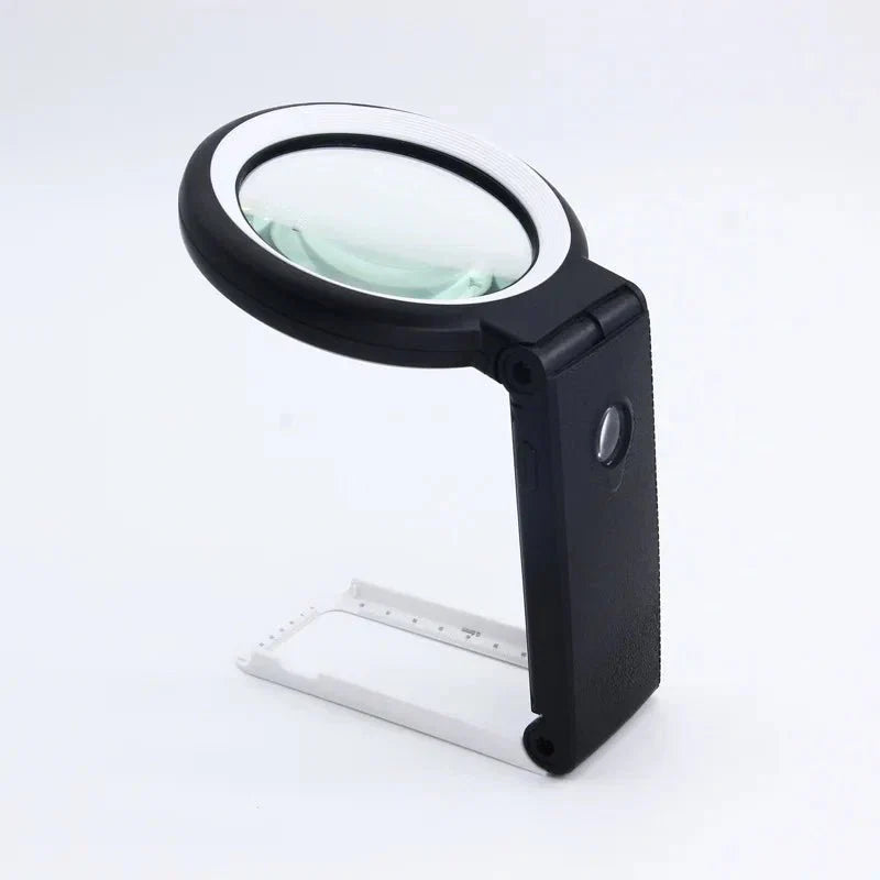 DETAILMAX 折りたたみ式拡大鏡 - 10倍・30倍レンズ、18個のLED