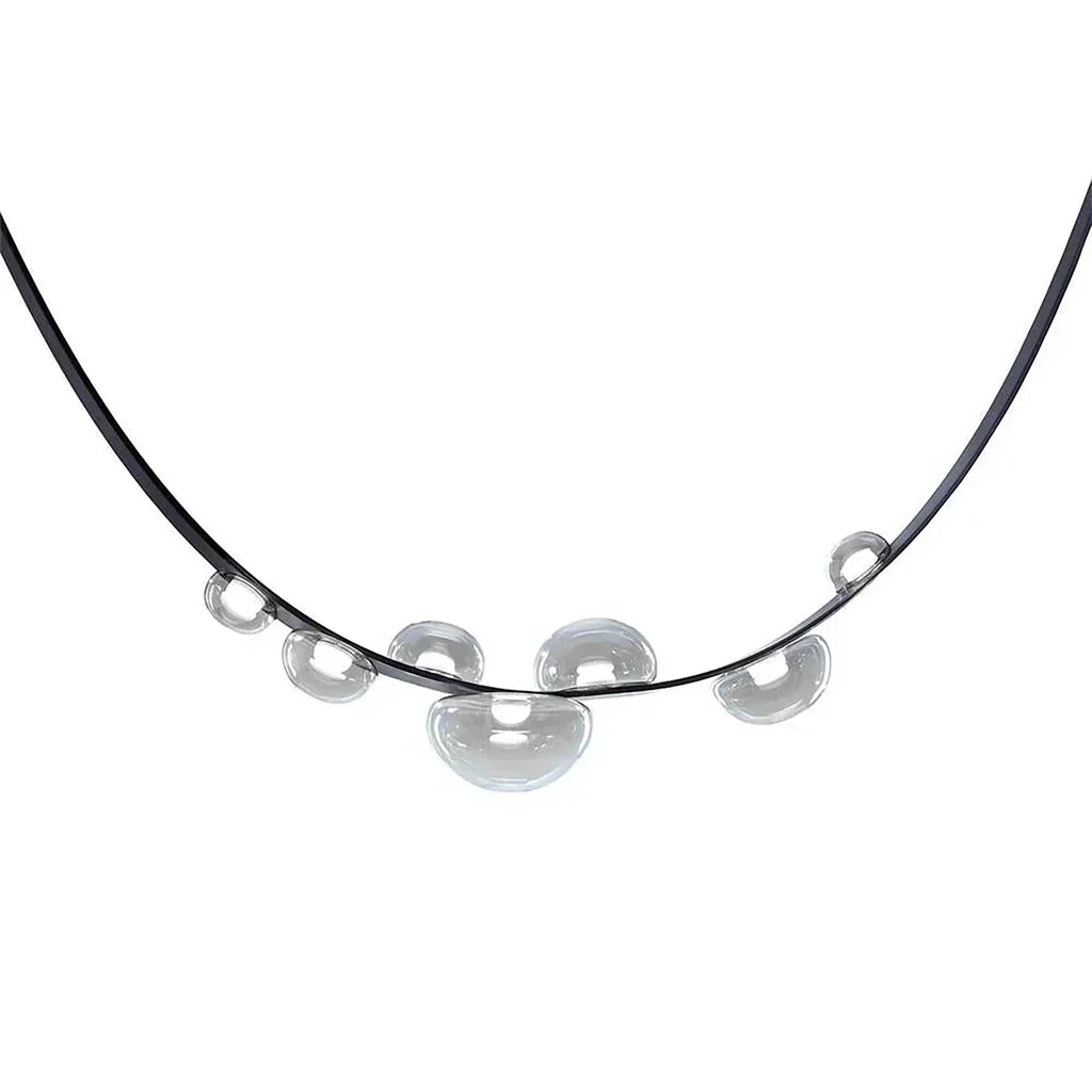 Dew Aura Leather-Strap Glass Pendant | wildoxy