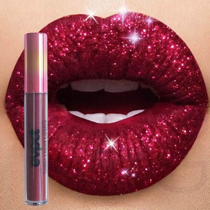 Långvarigt läppglitterläppstift med diamantglitter — vattenfast finish, strålande glans