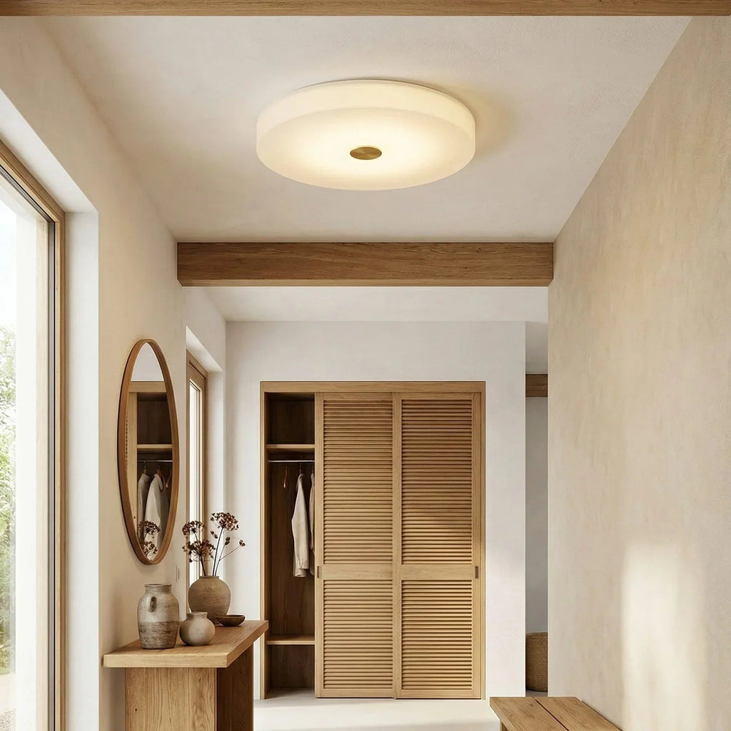 Disc Shaped Sophie Alabaster Ceiling Lamp | wildoxy