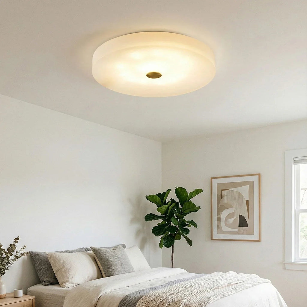 Disc Shaped Sophie Alabaster Ceiling Lamp | wildoxy