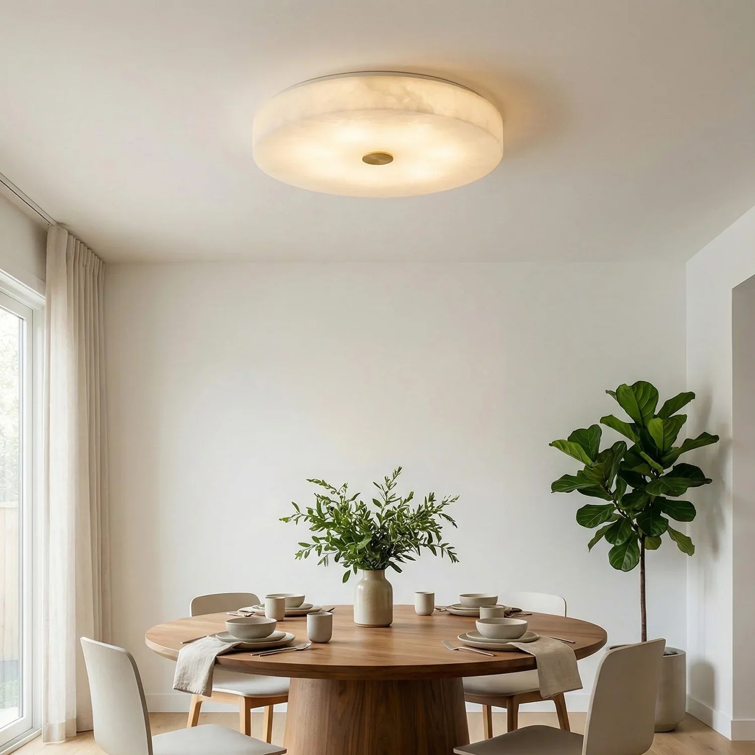 Disc Shaped Sophie Alabaster Ceiling Lamp | wildoxy
