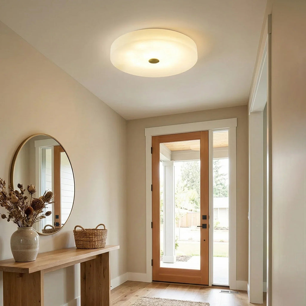 Disc Shaped Sophie Alabaster Ceiling Lamp | wildoxy