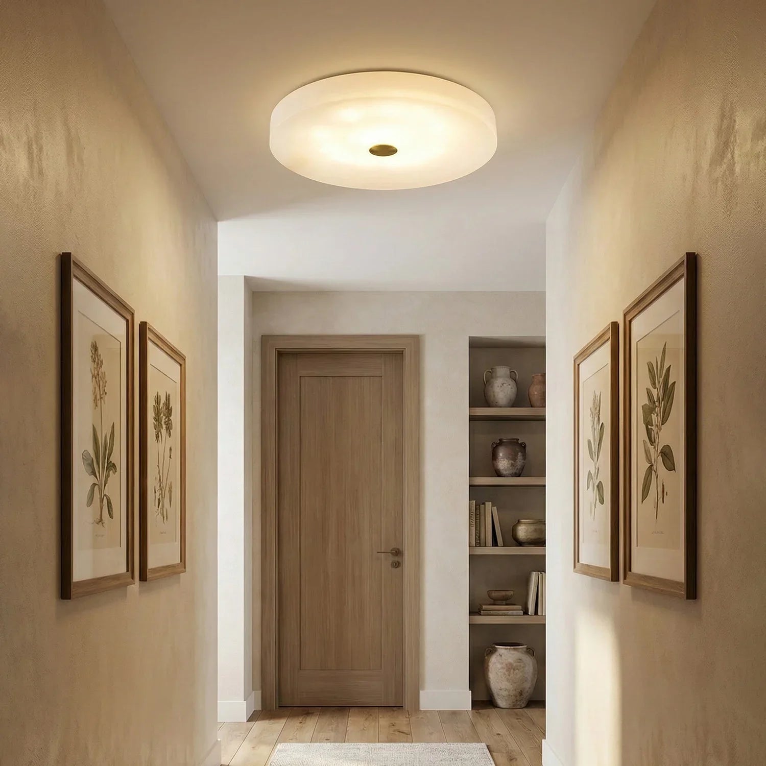 Disc Shaped Sophie Alabaster Ceiling Lamp | wildoxy