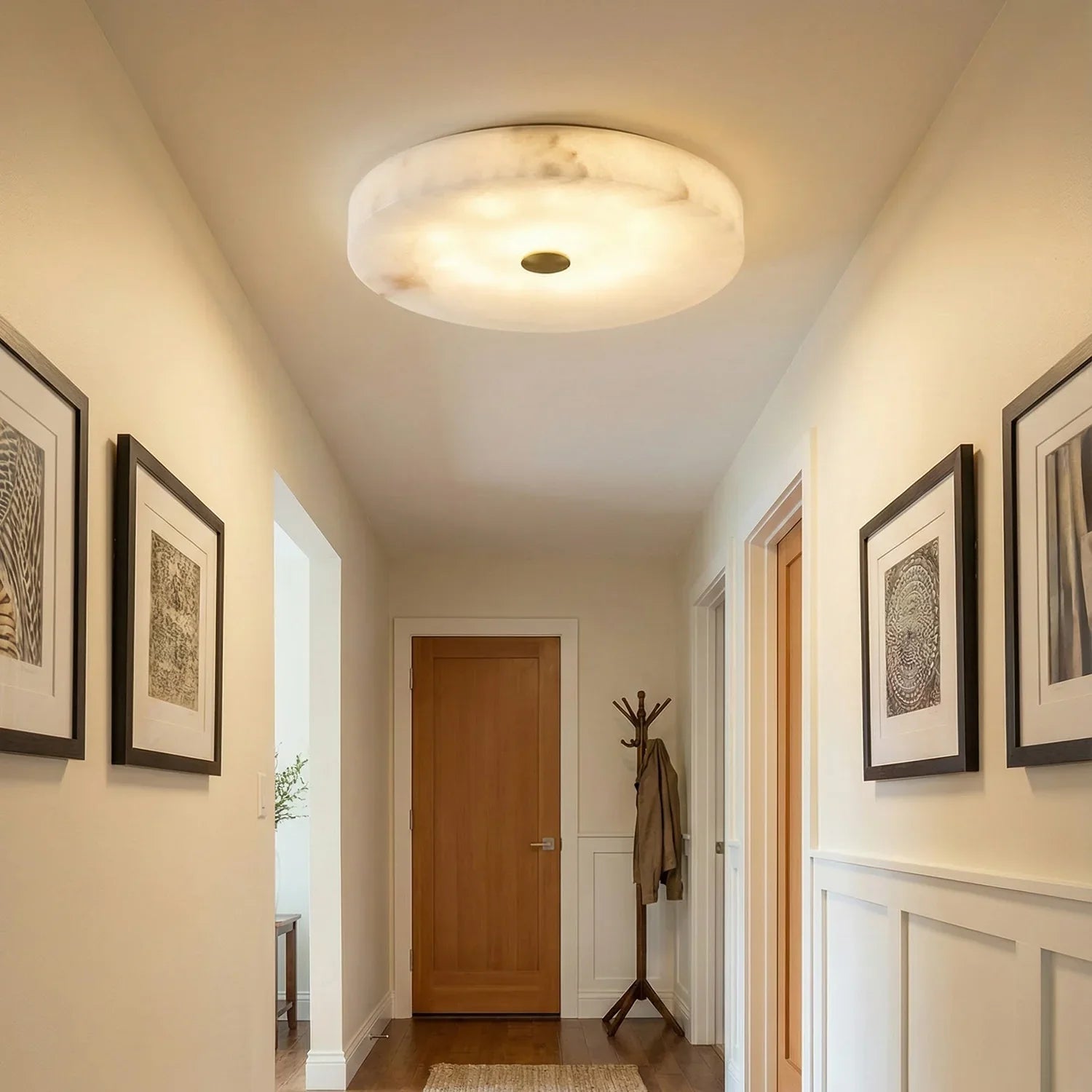 Disc Shaped Sophie Alabaster Ceiling Lamp | wildoxy