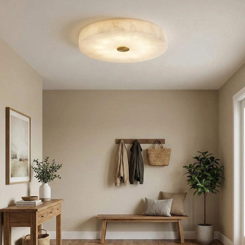 Disc Shaped Sophie Alabaster Ceiling Lamp | wildoxy
