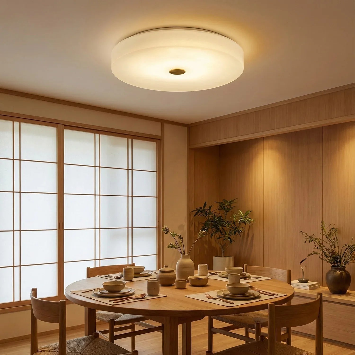 Disc Shaped Sophie Alabaster Ceiling Lamp | wildoxy