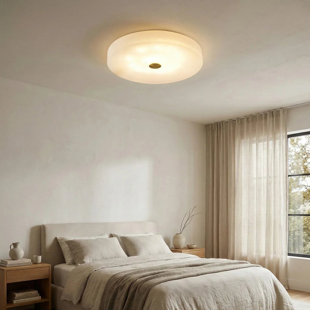 Disc Shaped Sophie Alabaster Ceiling Lamp | wildoxy