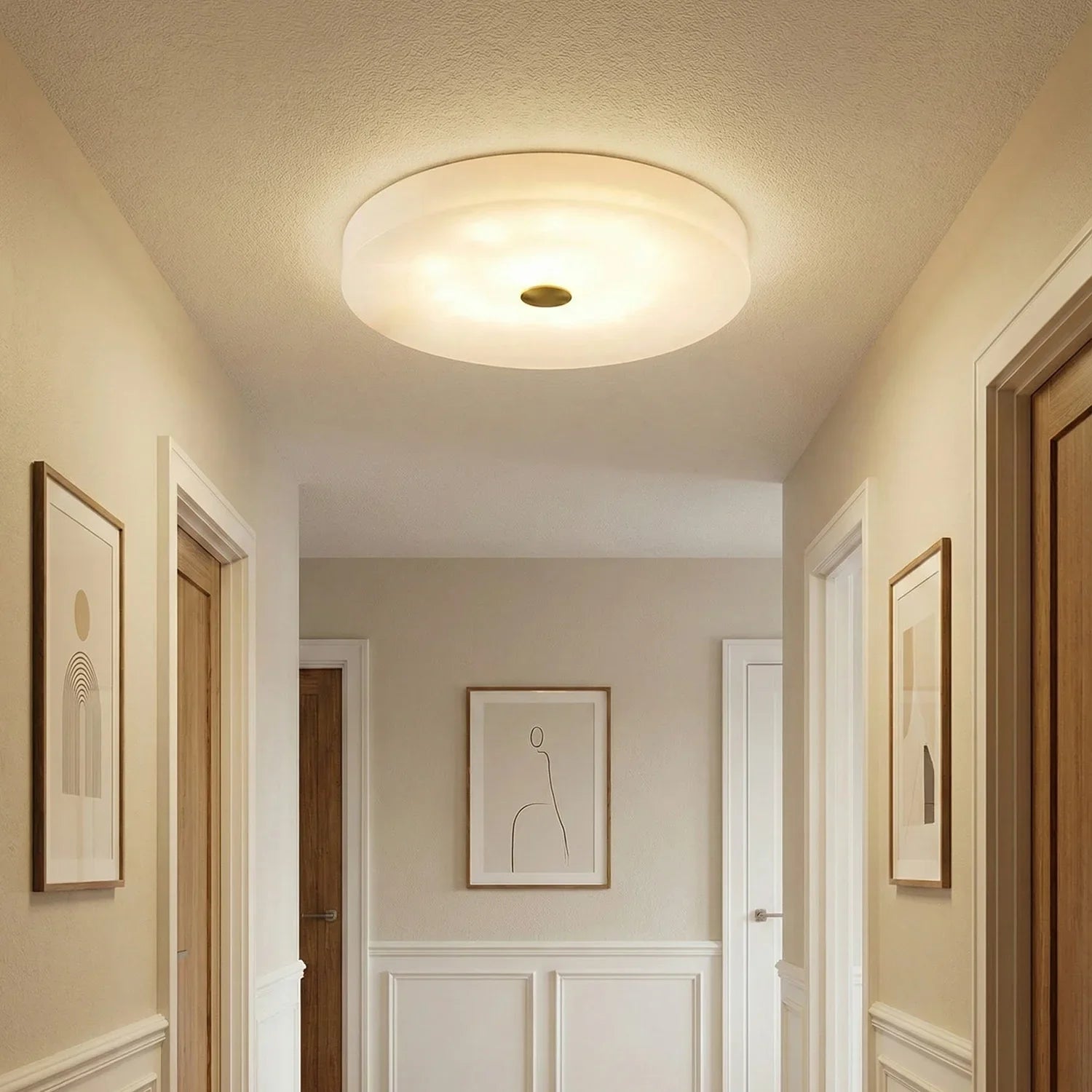 Disc Shaped Sophie Alabaster Ceiling Lamp | wildoxy