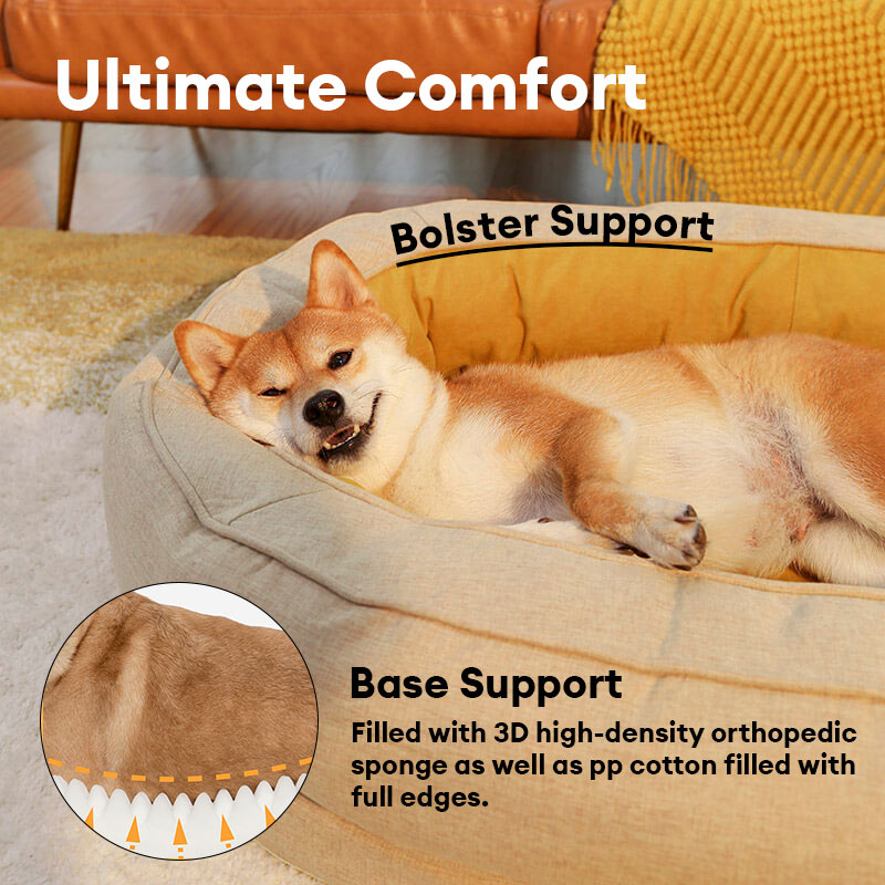 Cama donut para perros — espuma ortopédica, borde alto, antideslizante