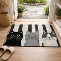 DOORMEOW Cartoon Cat Pattern Doormat — Soft Surface Entrance Mat