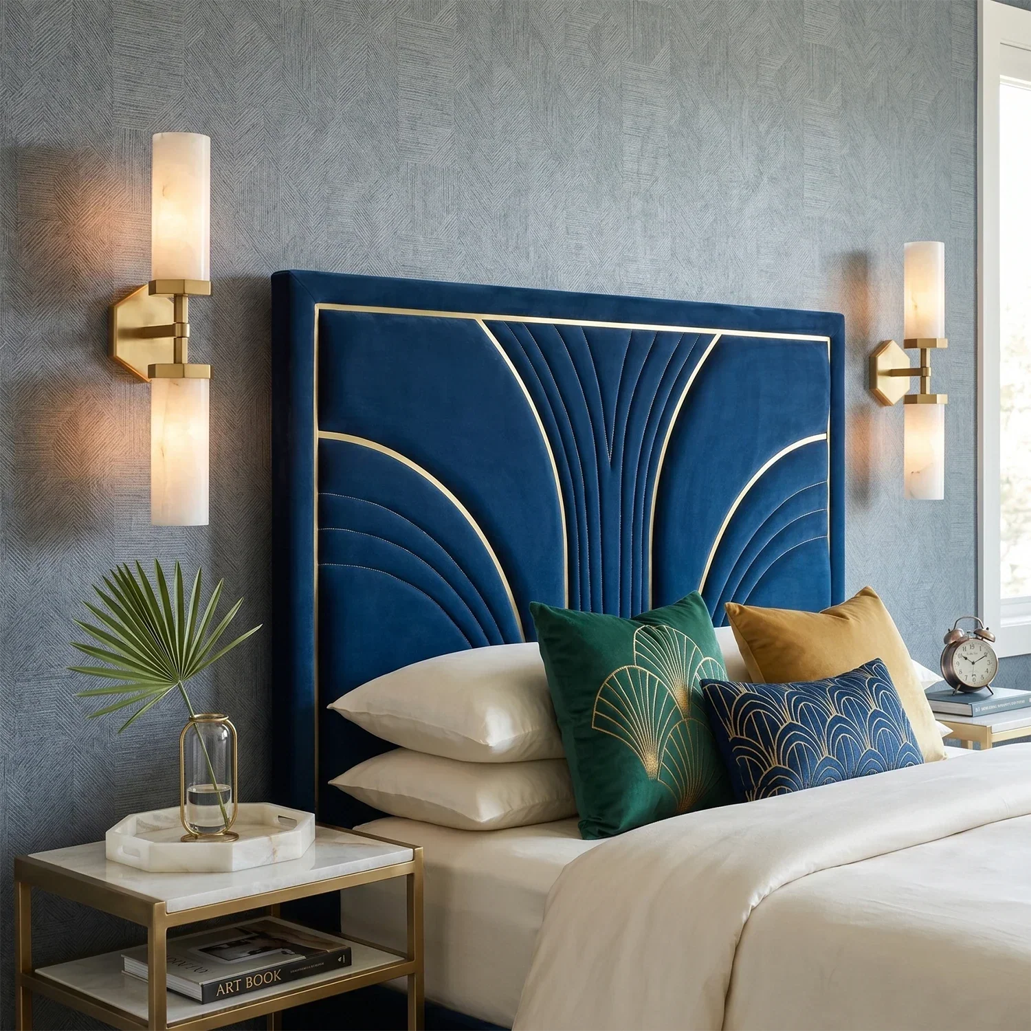 Double-Head Alabaster Wall Sconce | wildoxy