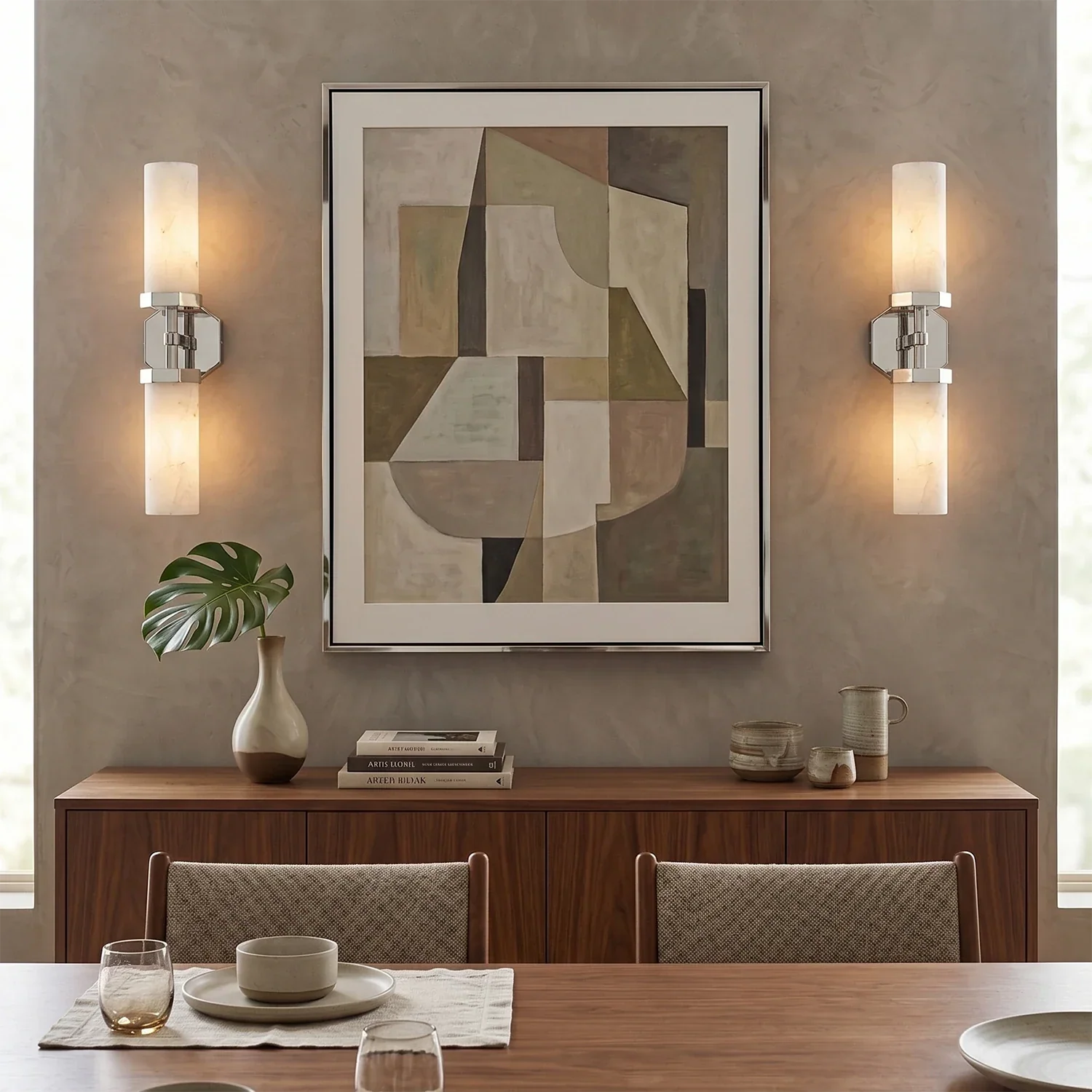 Double-Head Alabaster Wall Sconce | wildoxy