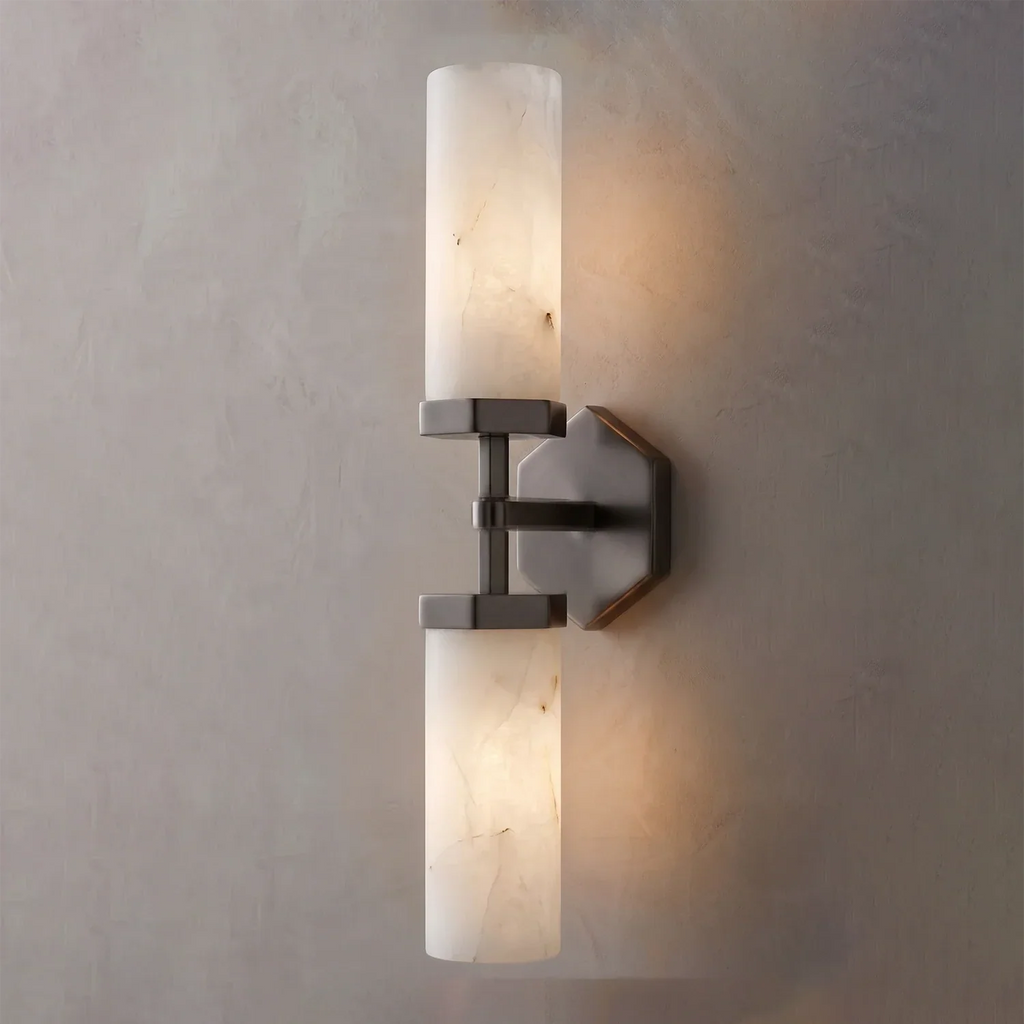 Double-Head Alabaster Wall Sconce | wildoxy
