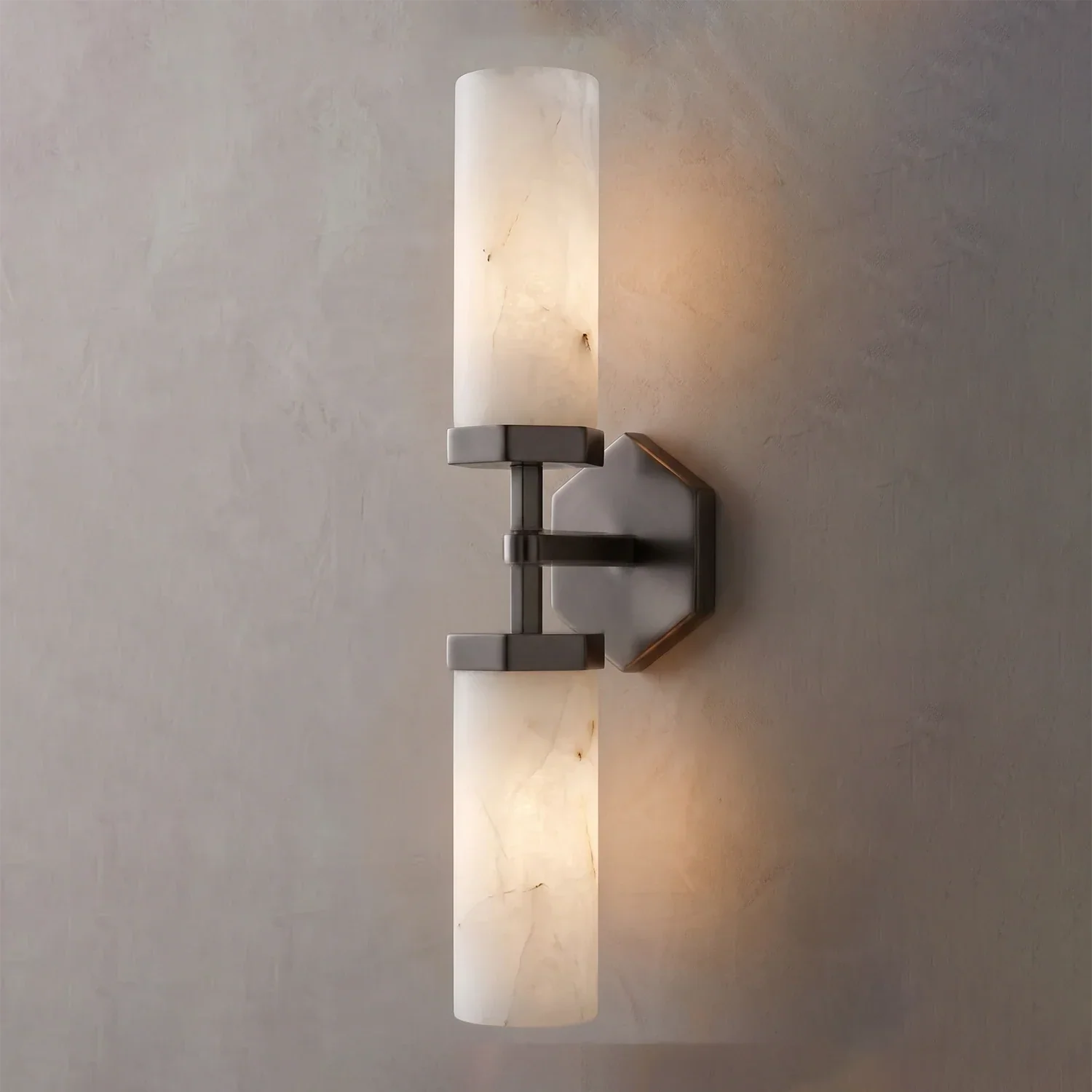 Double-Head Alabaster Wall Sconce | wildoxy