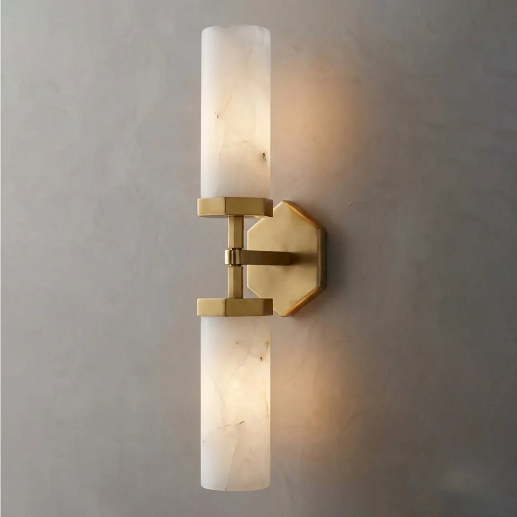 Double-Head Alabaster Wall Sconce | wildoxy