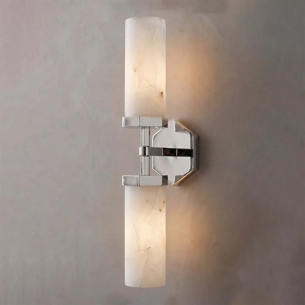 Double-Head Alabaster Wall Sconce | wildoxy