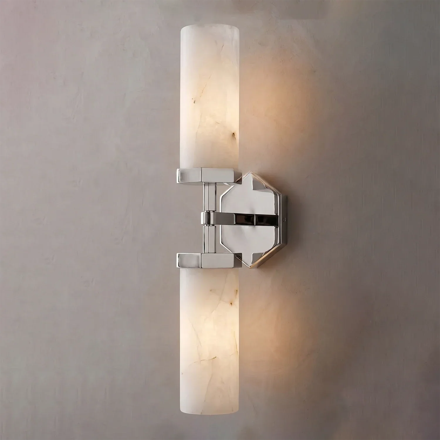 Double-Head Alabaster Wall Sconce | wildoxy