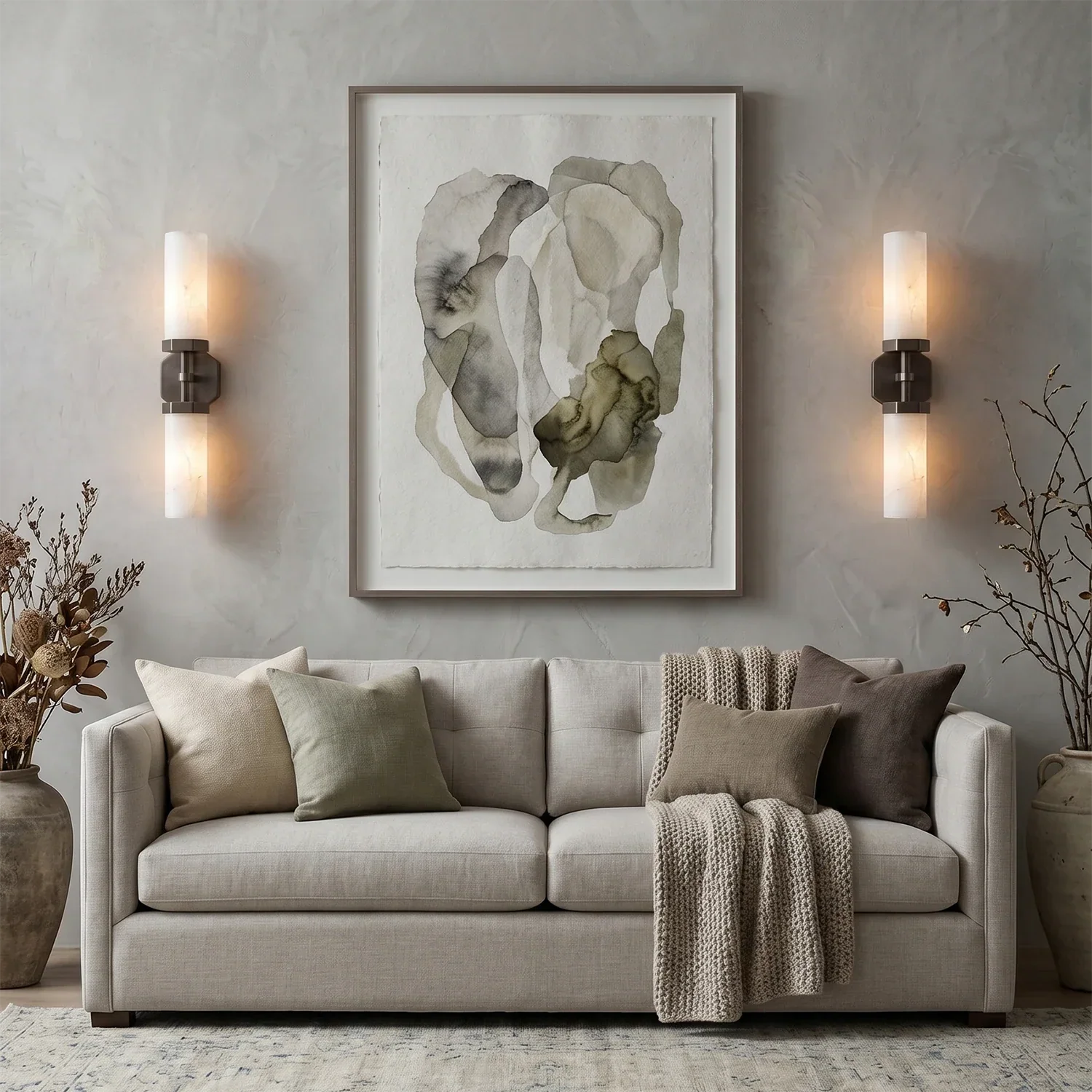 Double-Head Alabaster Wall Sconce | wildoxy