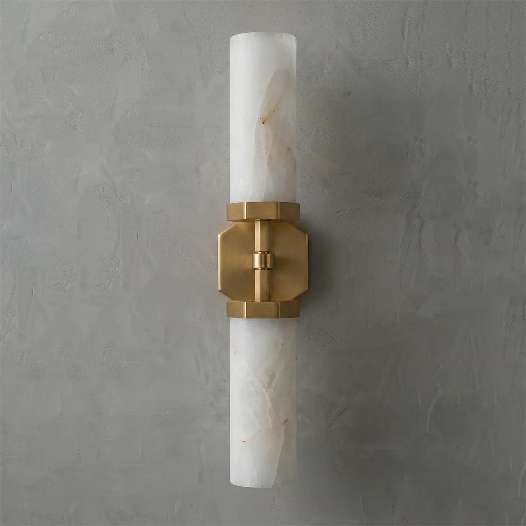 Double-Head Alabaster Wall Sconce | wildoxy