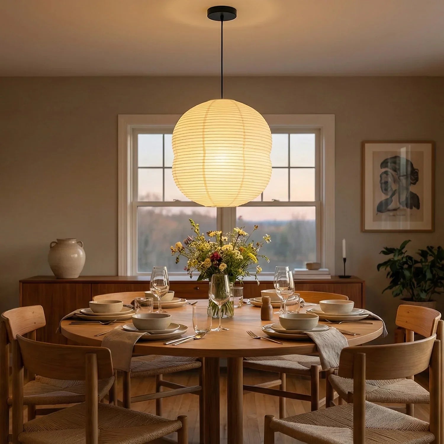 Akari Double Hemispherical Pendant Light | wildoxy