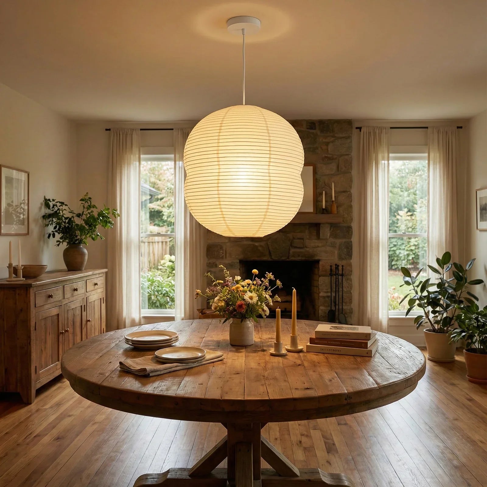 Akari Double Hemispherical Pendant Light | wildoxy