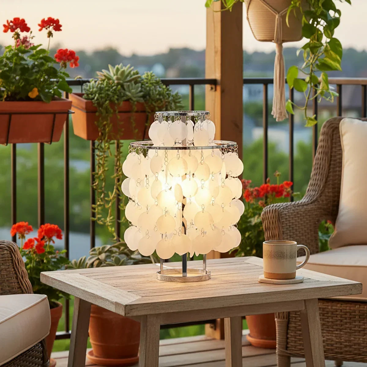 Double Layer Shell Table Lamp | wildoxy