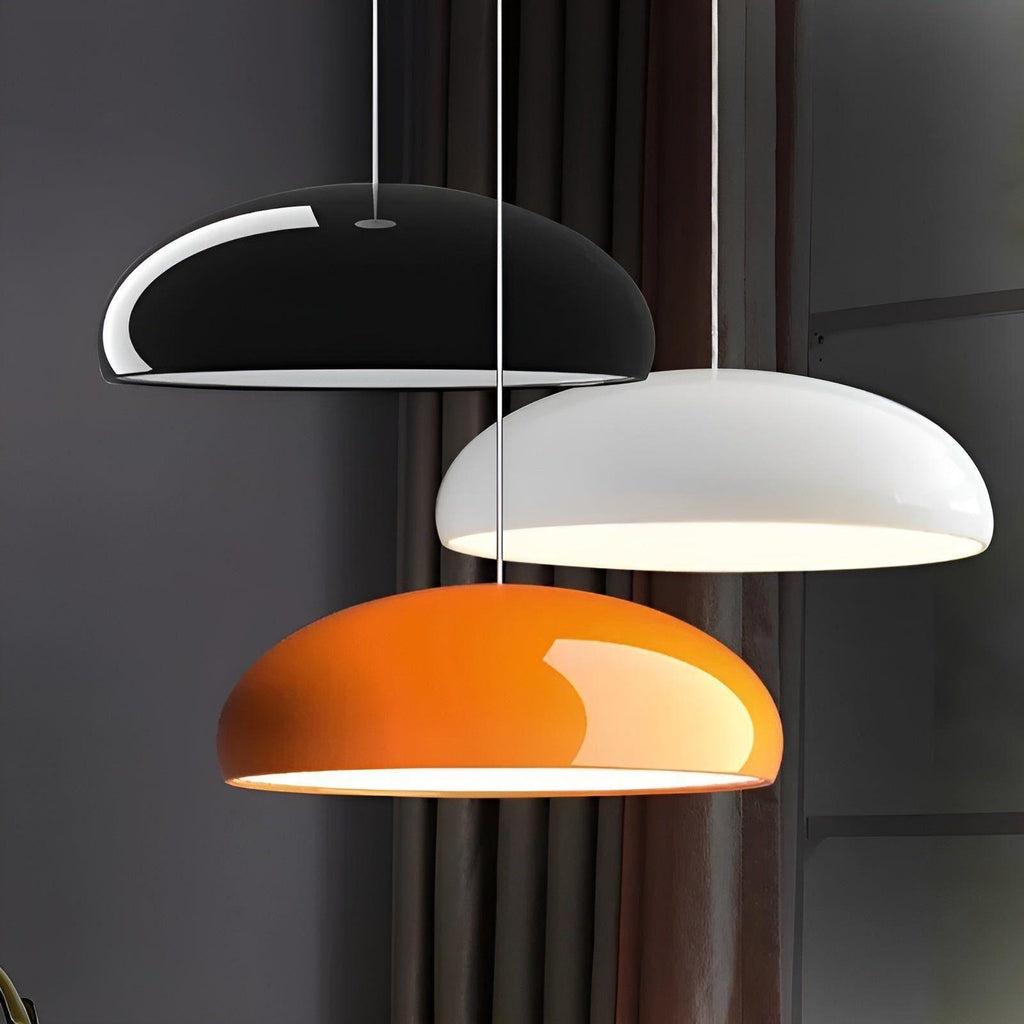 Scandinavische ronde glanzende metalen LED-eettafellamp