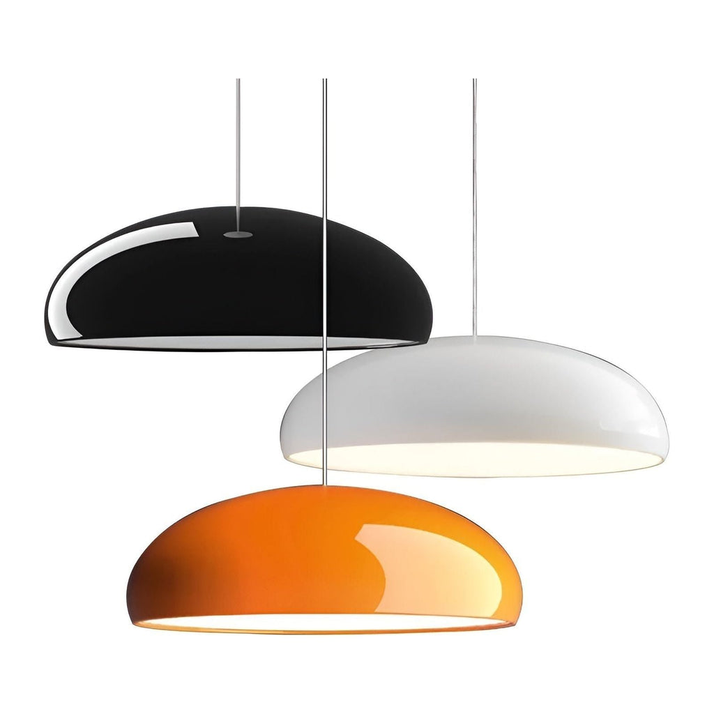 Scandinavische ronde glanzende metalen LED-eettafellamp