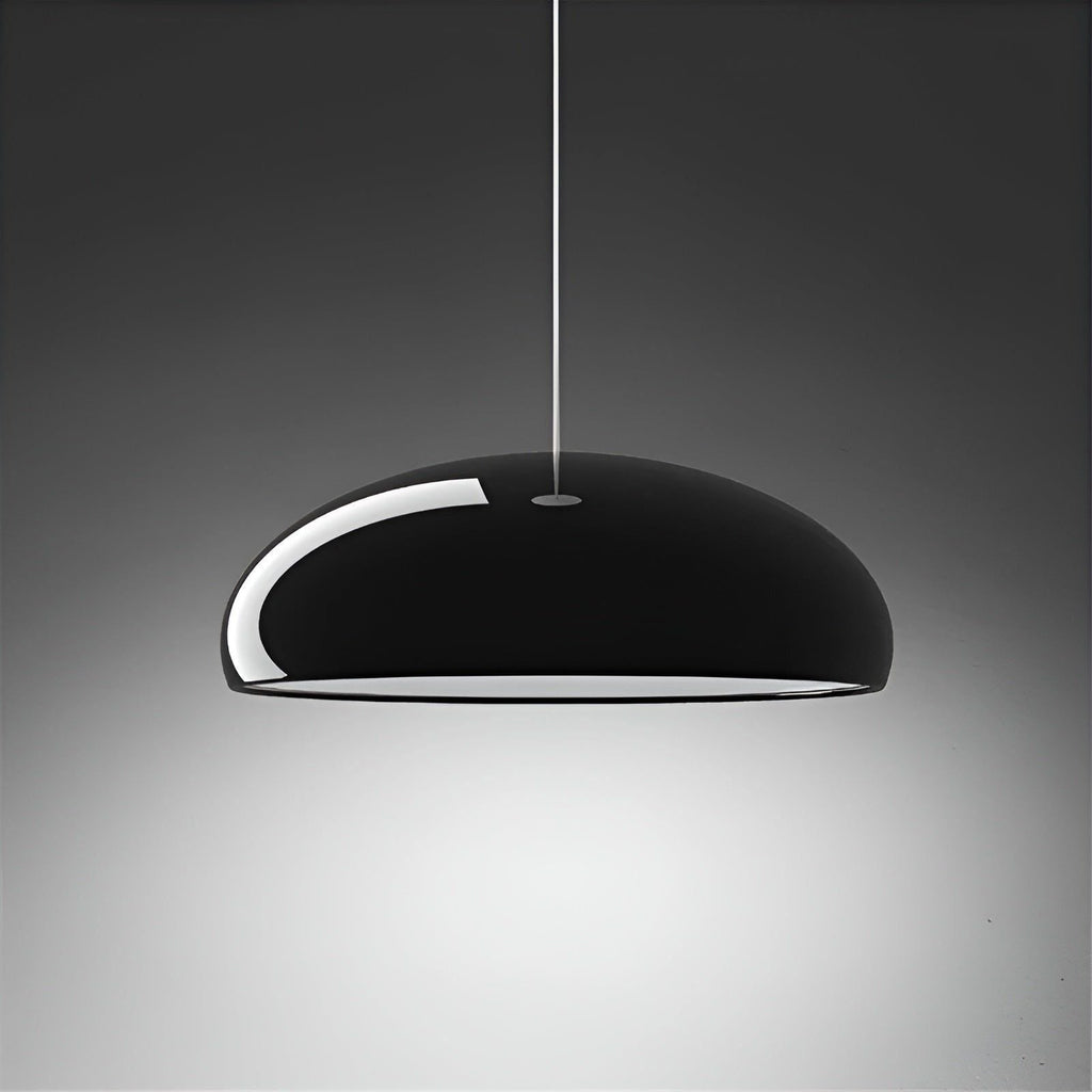 Scandinavische ronde glanzende metalen LED-eettafellamp
