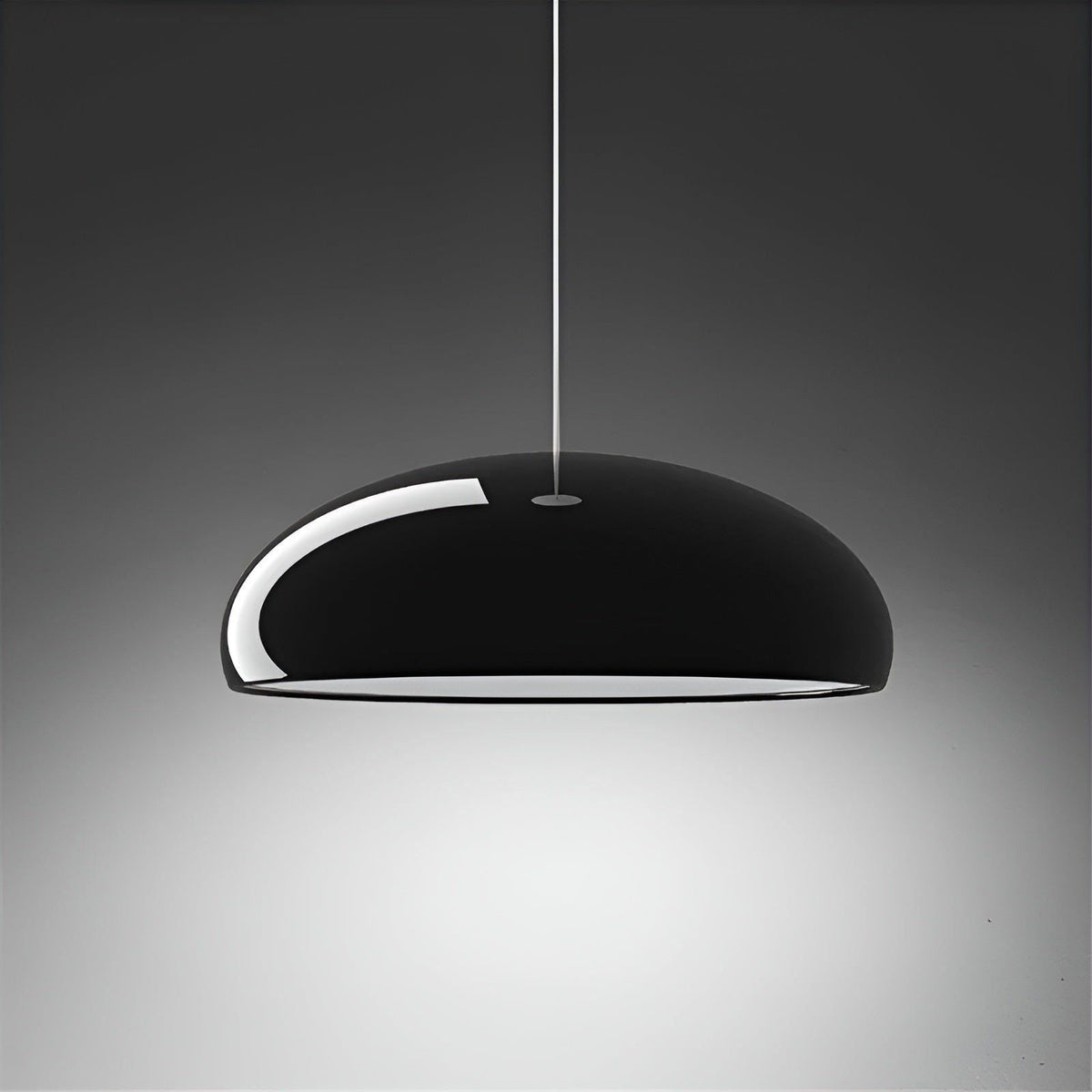 Scandinavische ronde glanzende metalen LED-eettafellamp