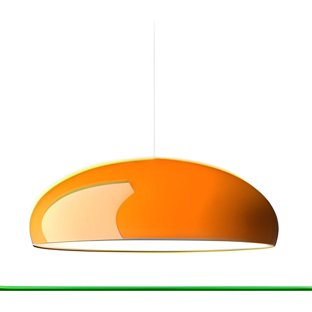 Scandinavische ronde glanzende metalen LED-eettafellamp