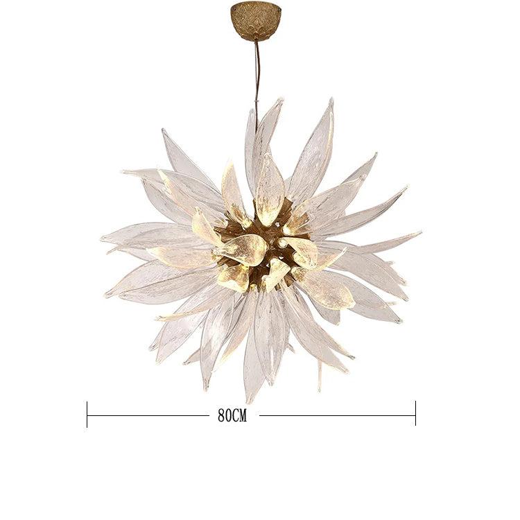 Liora Bloom Sunflower Glass Chandelier — Copper Frame, Integrated LED Lighting