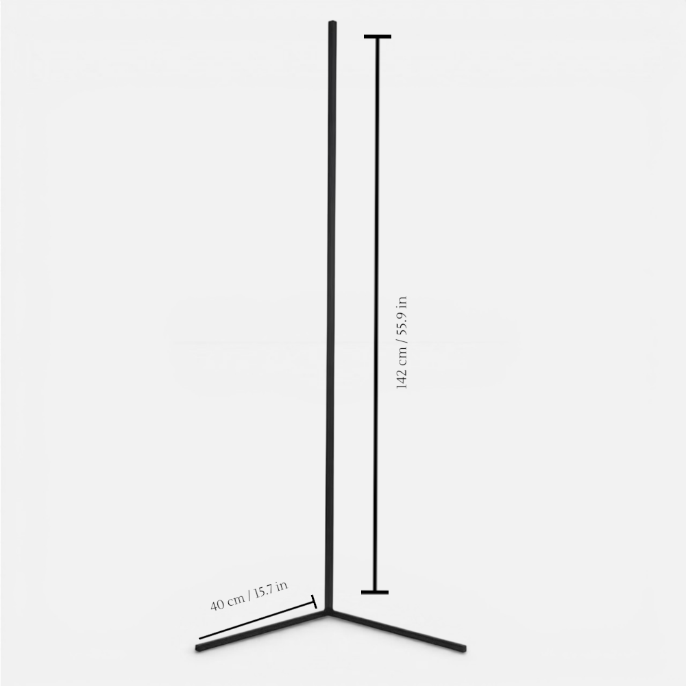 142cm Aluminum LED Corner Lamp — Dimmable, Remote, 3 Colors