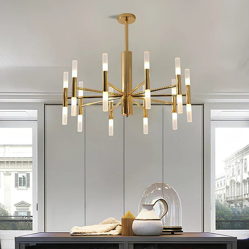 AstraGrid Nova Matrix LED Chandelier — Symmetrical Linear Rod Array