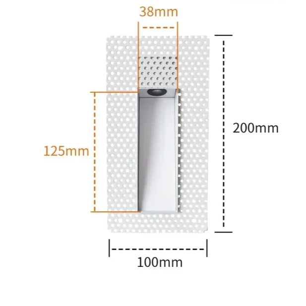 Lámpara de pared LED sin marco de 3W — Luz con sensor para escaleras, blanca