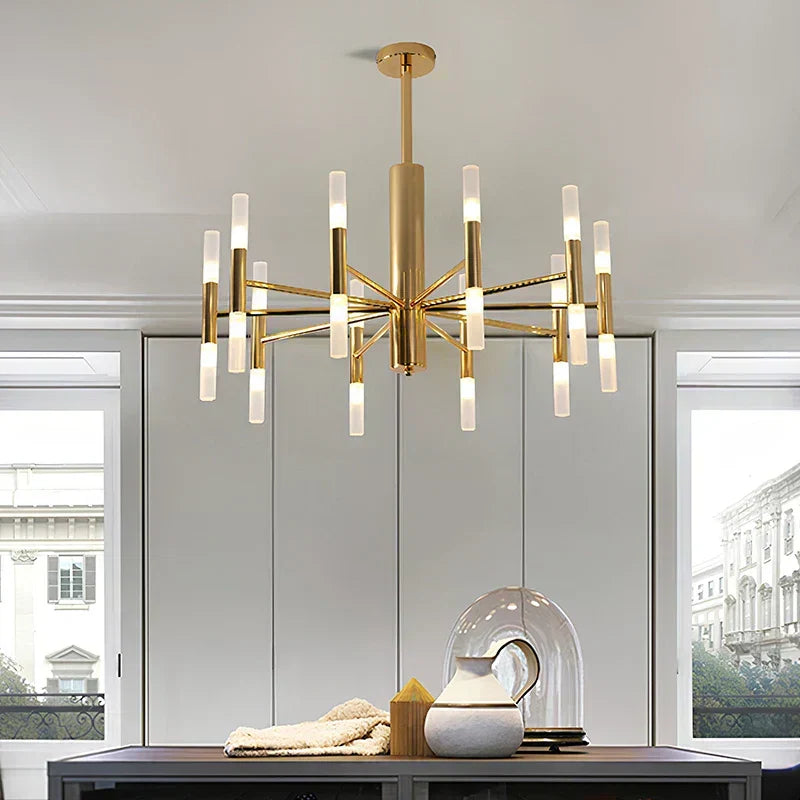 AstraGrid Nova Matrix LED Chandelier — Symmetrical Linear Rod Array